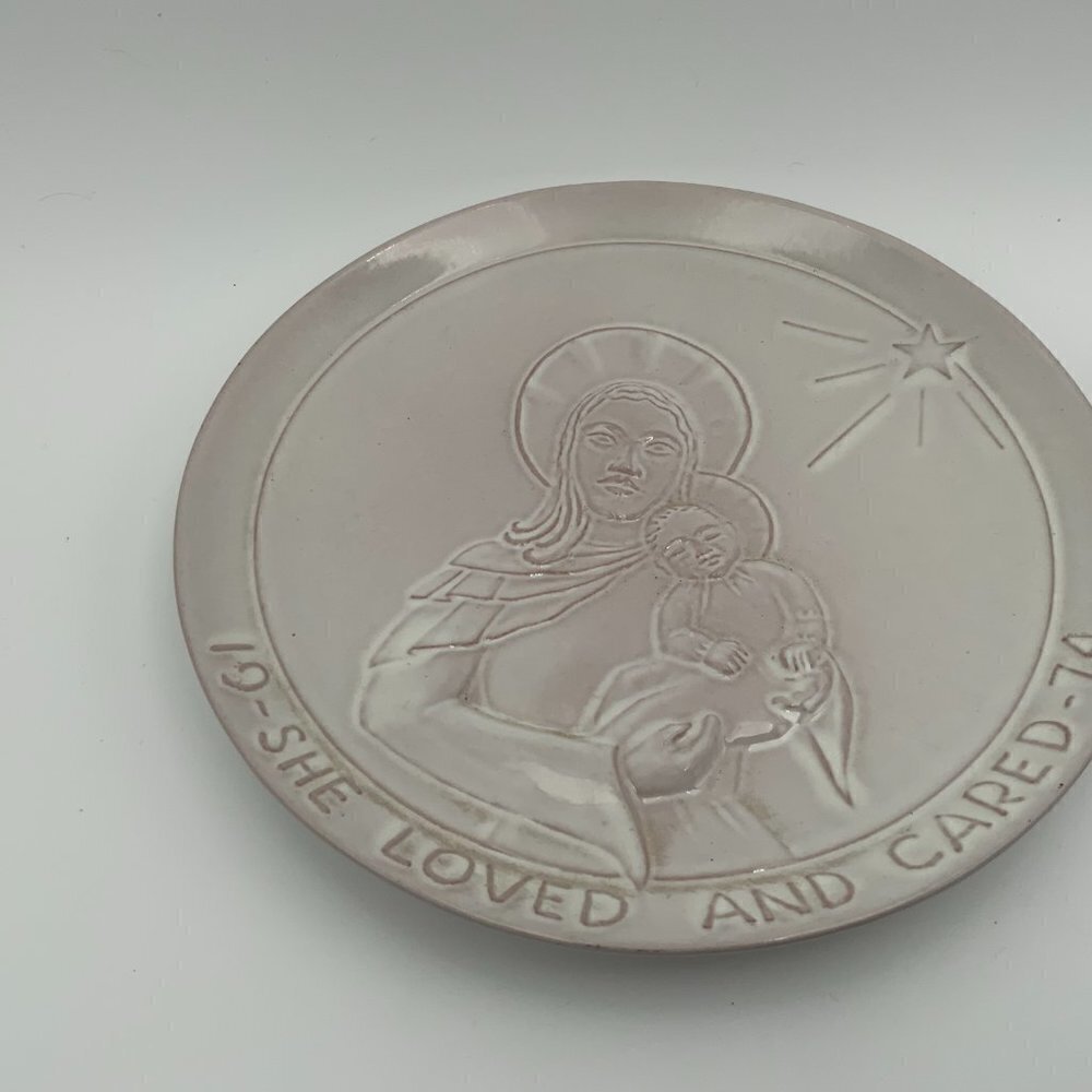 2 Signed Frankoma Christmas Plate Collection 1974 & 1969 Mother Mary & Jesus - Picture 5 of 8